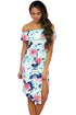Sexy Bloom Off The Shoulder Floral Dress with Slit